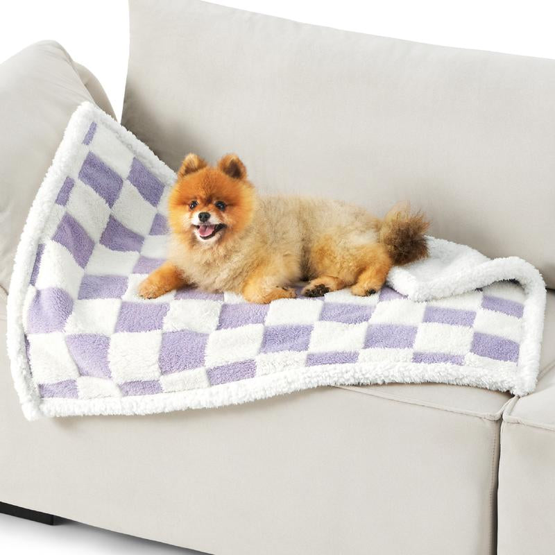 Lesure Waterproof Pet Blanket for Dogs & Cats - Dual-Sided Jacquard Shag & Sherpa Fleece, 3D Textured Cloud Pattern, Machine Washable, Durable & Portable, Perfect for Couch Protection - Shaped Beds Mats
