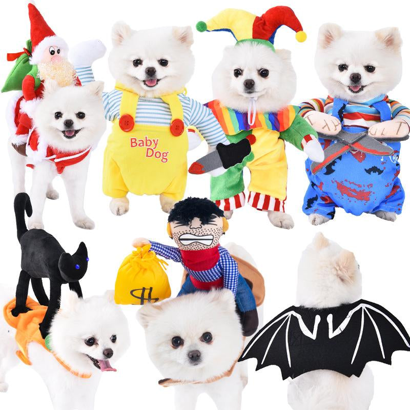 Halloween Dog Costume β Funny Knife Killer Outfit for Small Dogs, Scary Pet Clothes for Halloween Party & Fall Season