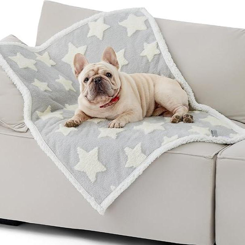 Lesure Waterproof Pet Blanket for Dogs & Cats - Dual-Sided Jacquard Shag & Sherpa Fleece, 3D Textured Cloud Pattern, Machine Washable, Durable & Portable, Perfect for Couch Protection - Shaped Beds Mats