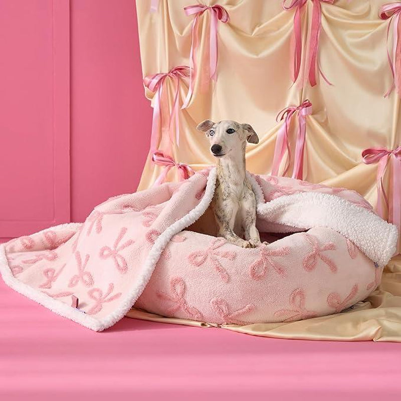 Lesure Waterproof Pet Blanket for Dogs & Cats - Dual-Sided Jacquard Shag & Sherpa Fleece, 3D Textured Cloud Pattern, Machine Washable, Durable & Portable, Perfect for Couch Protection - Shaped Beds Mats