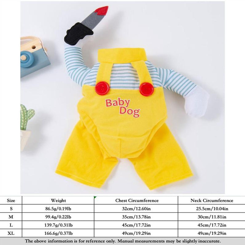 Halloween Dog Costume β Funny Knife Killer Outfit for Small Dogs, Scary Pet Clothes for Halloween Party & Fall Season