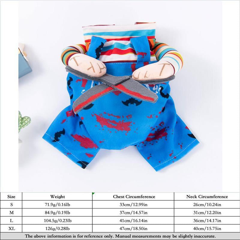 Halloween Dog Costume β Funny Knife Killer Outfit for Small Dogs, Scary Pet Clothes for Halloween Party & Fall Season