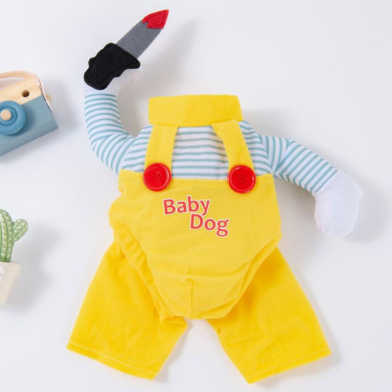 Halloween Dog Costume β Funny Knife Killer Outfit for Small Dogs, Scary Pet Clothes for Halloween Party & Fall Season