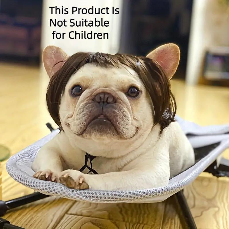Cute Short Hair Wig Pet Headband, Funny Puppy Wig Hair Accessories for Dogs & Cats, Valentine'S Day Gift, Halloween