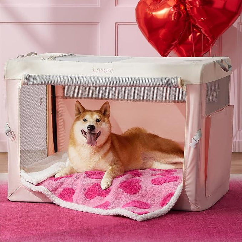 Lesure Waterproof Pet Blanket for Dogs & Cats - Dual-Sided Jacquard Shag & Sherpa Fleece, 3D Textured Cloud Pattern, Machine Washable, Durable & Portable, Perfect for Couch Protection - Shaped Beds Mats